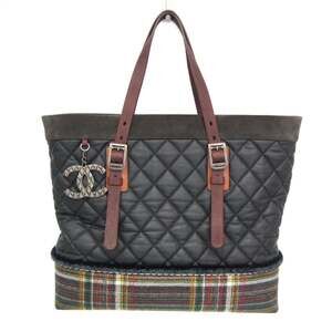 Chanel Matelasse Women's Leather,Suede Tote Bag Black,Brown,Green